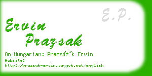 ervin prazsak business card